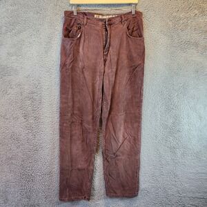Vintage Bugle Boy Corduroy Pants Men's 36 X‎ 32 Maroon 100% Cotton Straight Leg